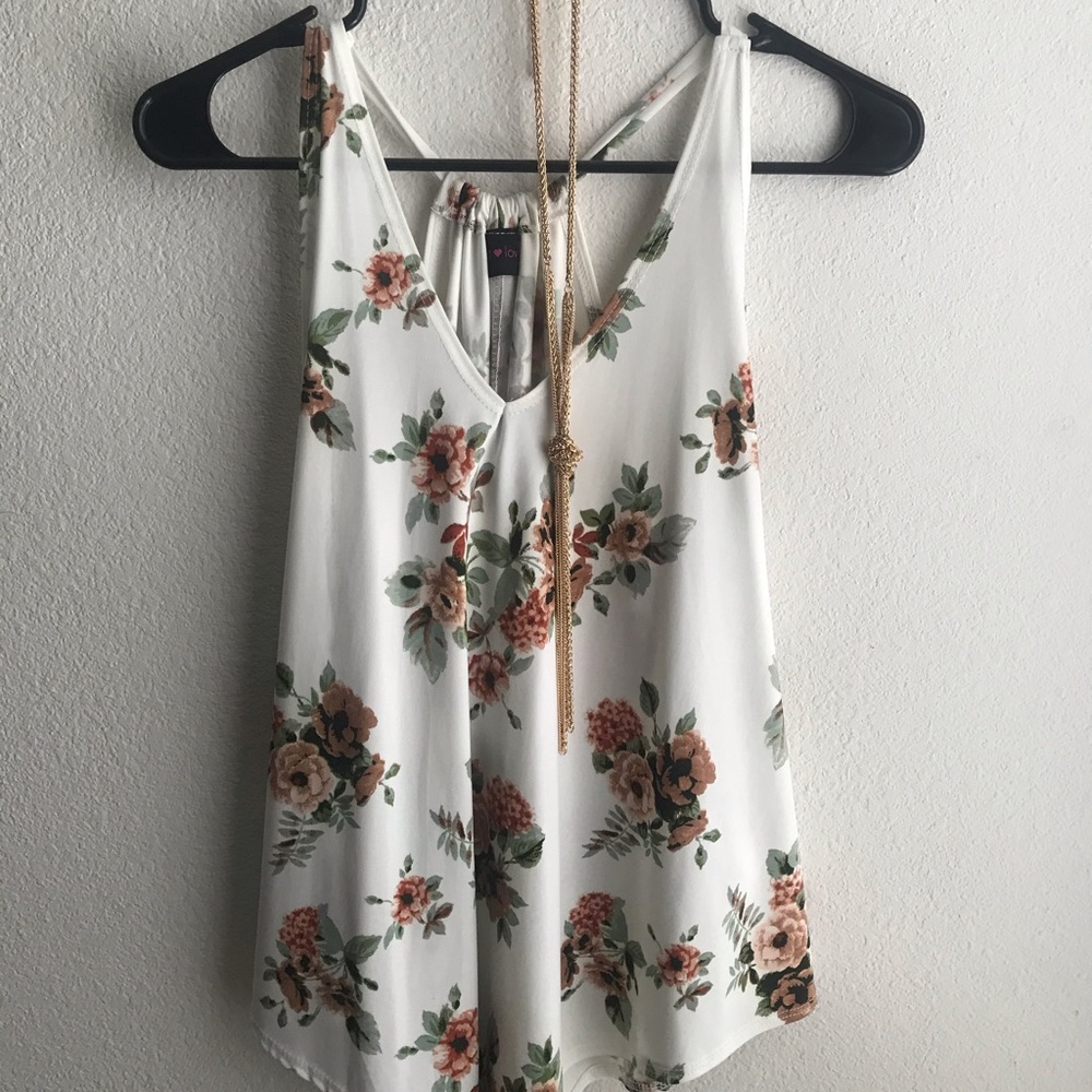 White floral tank top